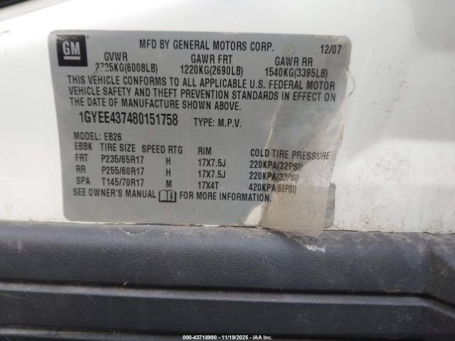 2008 CADILLAC SRX 1GYEE437480151758 Photo 8