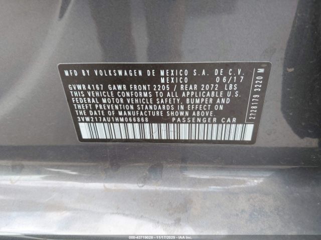 2017 VOLKSWAGEN GOLF 3VW217AU1HM066868 Photo 8