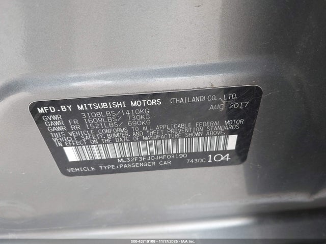 2018 MITSUBISHI MIRAGE G4 ML32F3FJ0JHF03190 Photo 8