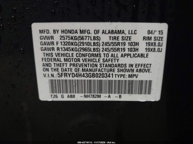 2016 ACURA MDX 5FRYD4H43GB020341 Photo 8