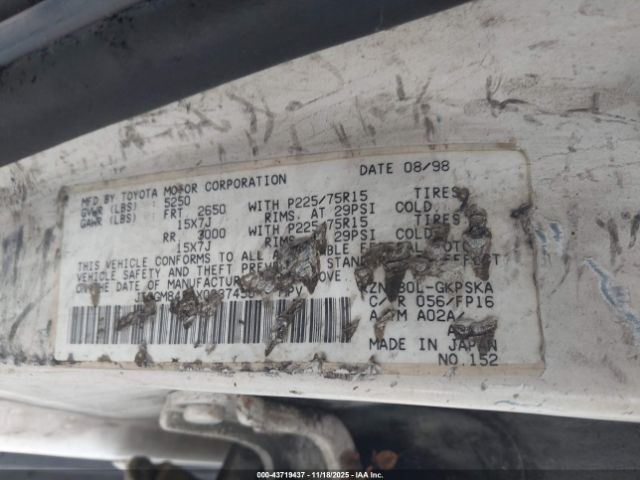 1999 TOYOTA 4RUNNER JT3GM84R4X0037450 Photo 8