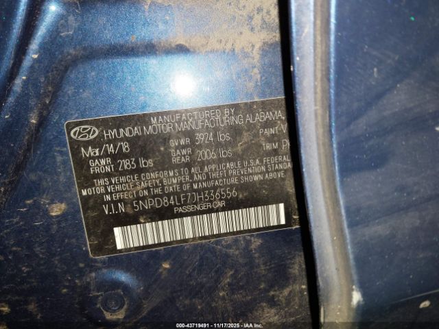 2018 HYUNDAI ELANTRA 5NPD84LF7JH336556 Photo 8