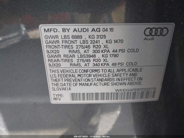 2015 AUDI Q7 WA1DGAFE5FD023713 Photo 8