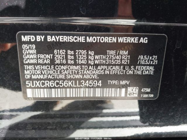 2019 BMW X5 5UXCR6C56KLL34594 Photo 8