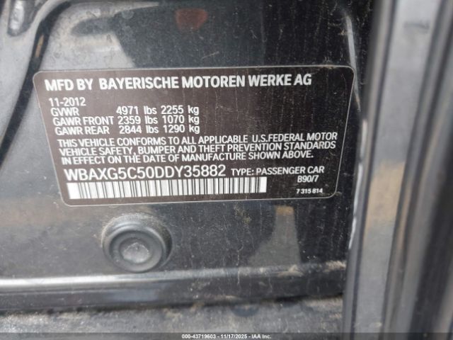 2013 BMW 528I WBAXG5C50DDY35882 Photo 8