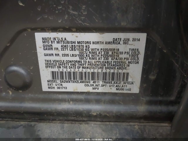 2014 MITSUBISHI OUTLANDER SPORT 4A4AR4AU7EE032367 Photo 8