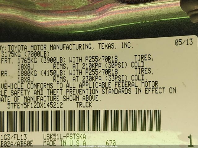 2013 TOYOTA TUNDRA 5TFEY5F12DX145212 Photo 8