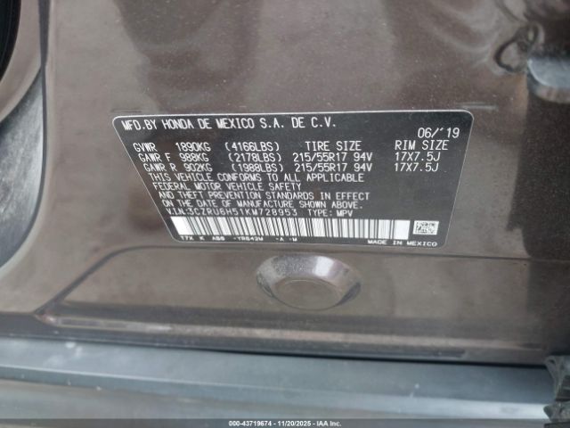 2019 HONDA HR-V 3CZRU6H51KM728953 Photo 8