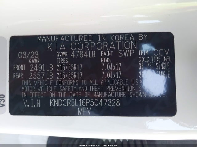 2023 KIA NIRO EV KNDCR3L16P5047328 Photo 8