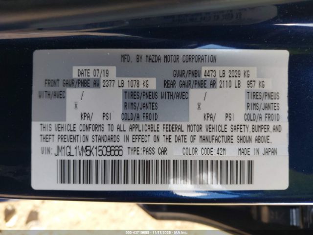 2019 MAZDA MAZDA6 JM1GL1VM5K1509666 Photo 8