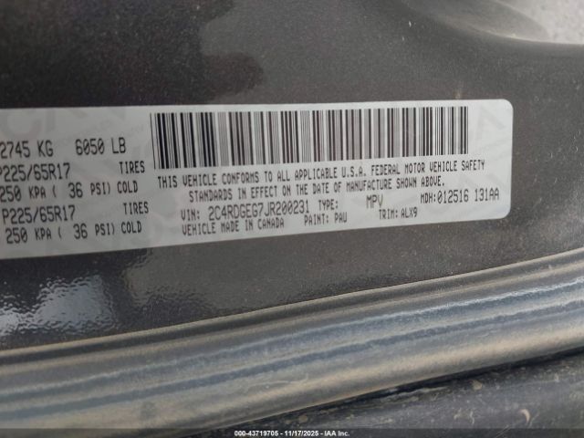 2018 DODGE GRAND CARAVAN 2C4RDGEG7JR200231 Photo 8