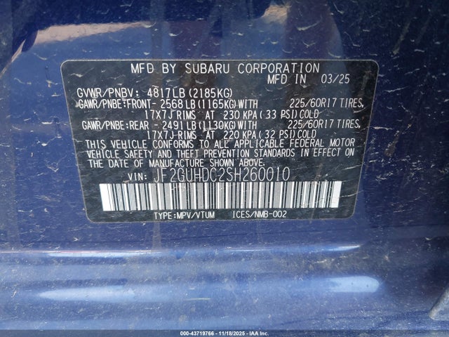 2025 SUBARU CROSSTREK JF2GUHDC2SH260010 Photo 8