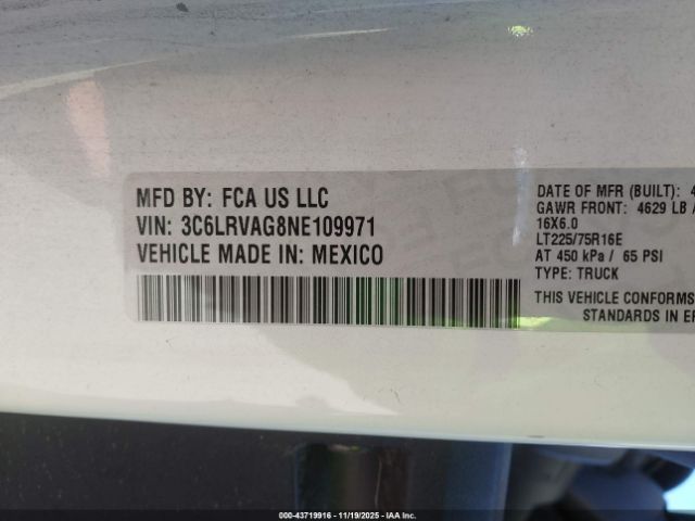 2022 RAM PROMASTER 1500 3C6LRVAG8NE109971 Photo 8