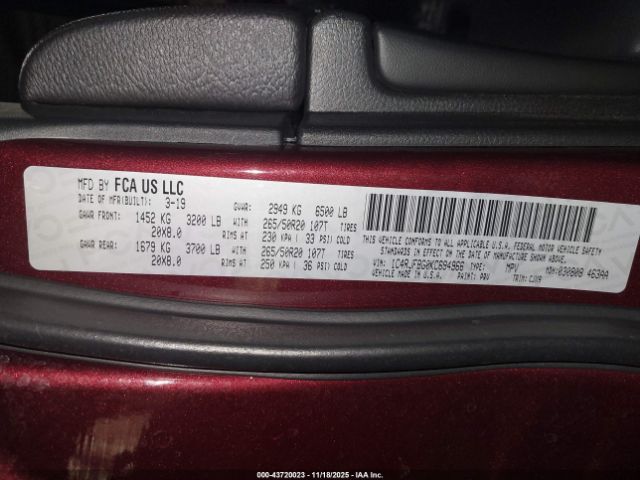 2019 JEEP GRAND CHEROKEE 1C4RJFBG0KC694966 Photo 8