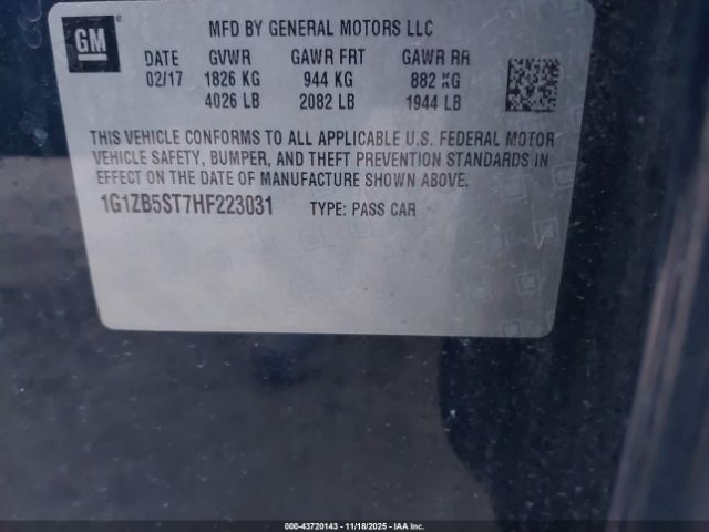 2017 CHEVROLET MALIBU 1G1ZB5ST7HF223031 Photo 8
