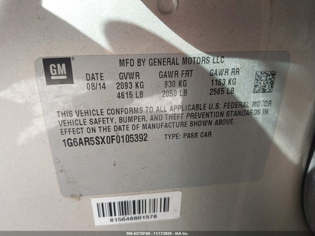 2015 CADILLAC CTS 1G6AR5SX0F0105392 Photo 8