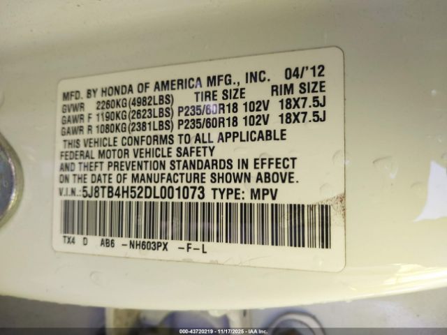 2013 ACURA RDX 5J8TB4H52DL001073 Photo 8