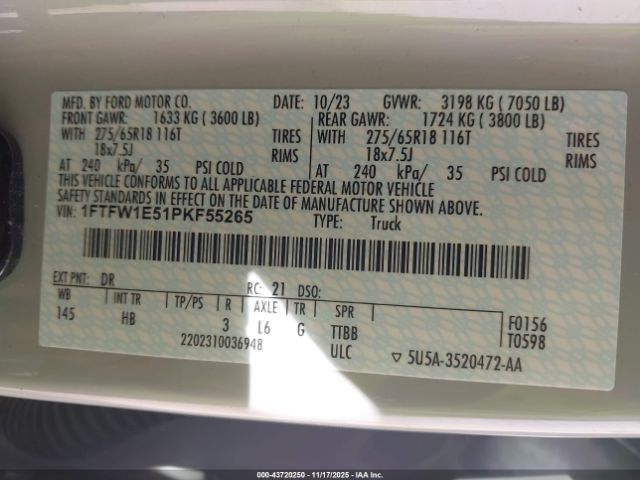 2023 FORD F-150 1FTFW1E51PKF55265 Photo 8
