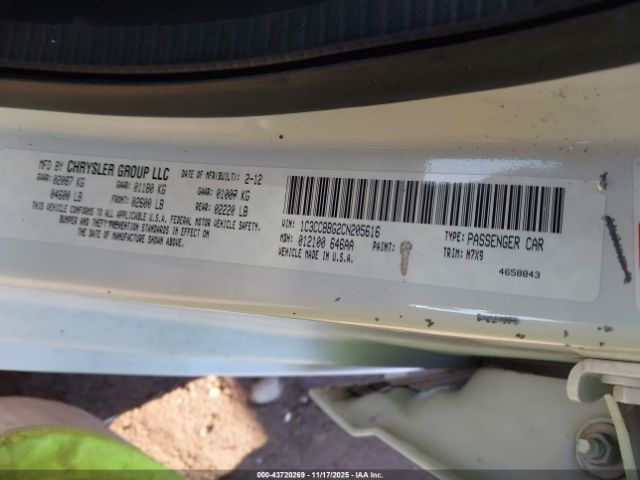 2012 CHRYSLER 200 1C3CCBBG2CN205616 Photo 8