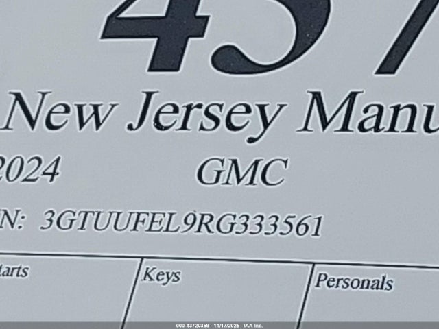 3GTUUFEL9RG333561 GMC Sierra 1500 4wd Short Box At4x