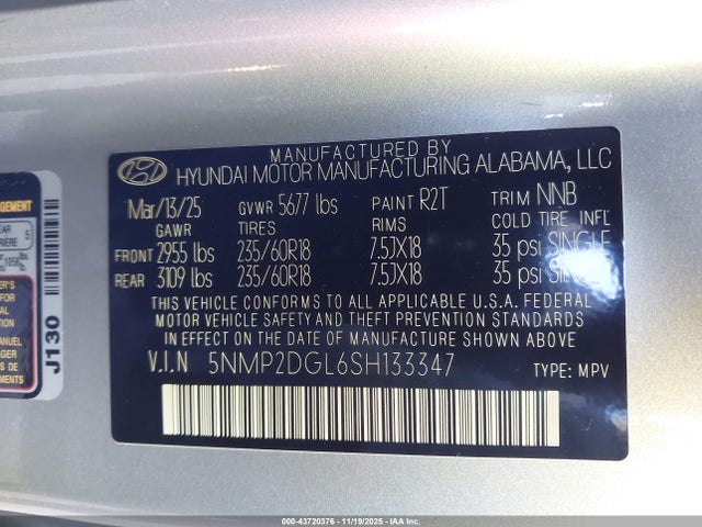 Hyundai Santa Fe Sel 2025 5NMP2DGL6SH133347 Image 9