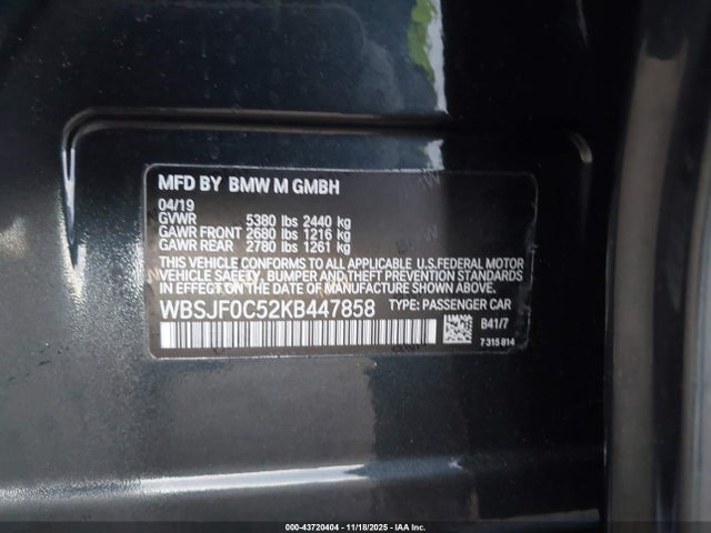 2019 BMW M5 WBSJF0C52KB447858 Photo 8