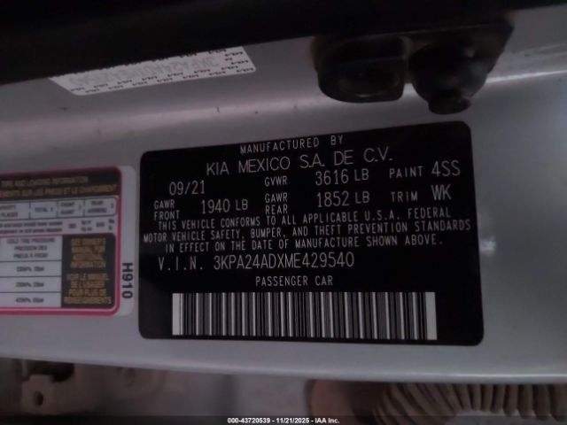 2021 KIA RIO 3KPA24ADXME429540 Photo 8
