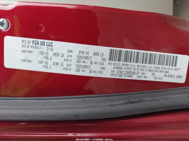 2016 CHRYSLER TOWN & COUNTRY 2C4RC1CG0GR306127 Photo 8