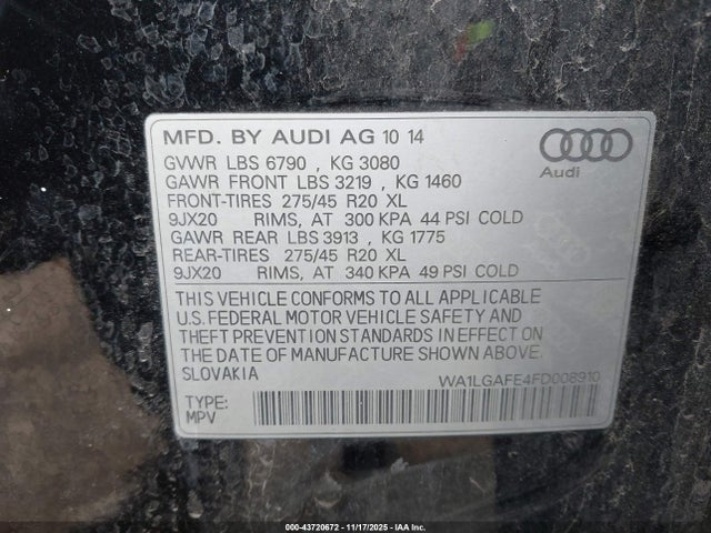 2015 AUDI Q7 WA1LGAFE4FD008910 Photo 8
