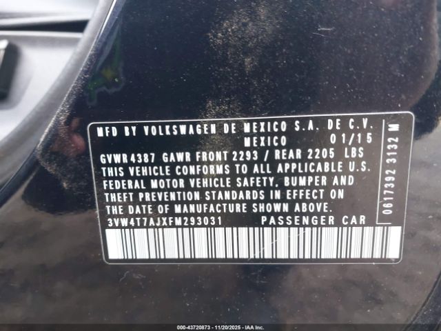 2015 VOLKSWAGEN JETTA 3VW4T7AJXFM293031 Photo 8