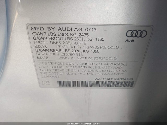 2014 AUDI Q5 WA1LFAFP7EA024149 Photo 8
