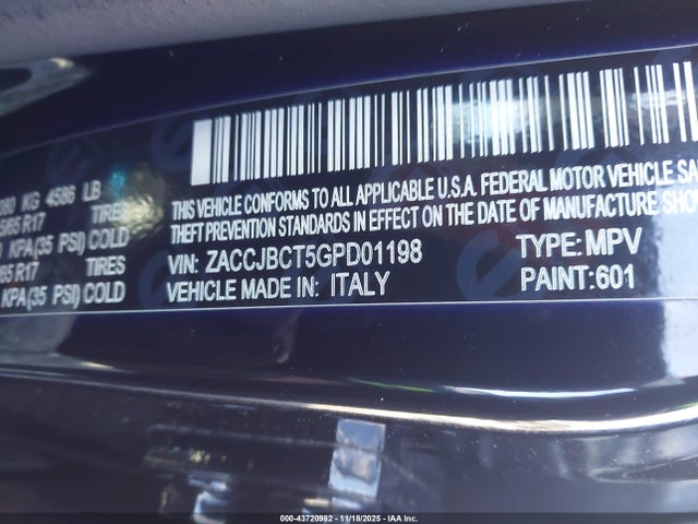 2016 JEEP RENEGADE ZACCJBCT5GPD01198 Photo 8