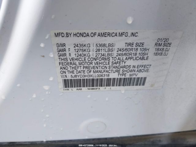 2020 ACURA MDX 5J8YD3H3XLL006318 Photo 8