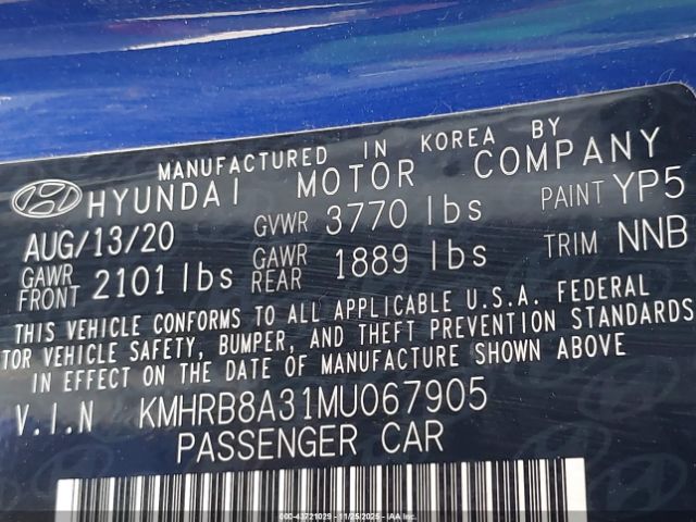 2021 HYUNDAI VENUE KMHRB8A31MU067905 Photo 8
