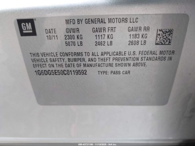2012 CADILLAC CTS 1G6DG5E50C0119592 Photo 8