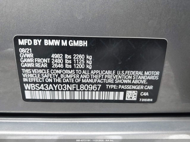 2022 BMW M3 WBS43AY03NFL80967 Photo 8