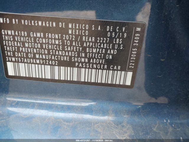 2019 VOLKSWAGEN GOLF SPORTWAGEN 3VWY57AU9KM512402 Photo 8