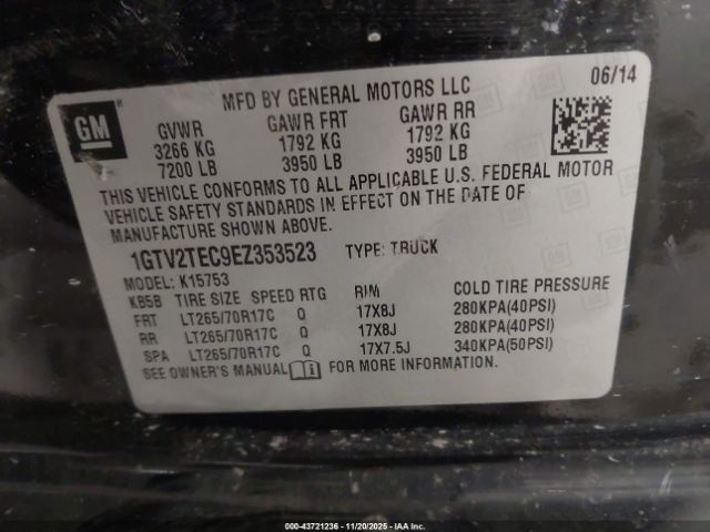 2014 GMC SIERRA 1500 1GTV2TEC9EZ353523 Photo 8