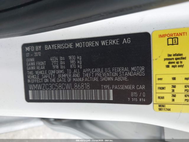 2012 MINI COOPER S COUNTRYMAN WMWZC3C58CWL86818 Photo 8