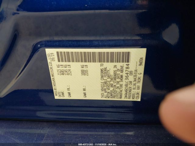 2020 NISSAN MAXIMA 1N4AA6CV8LC364784 Photo 8