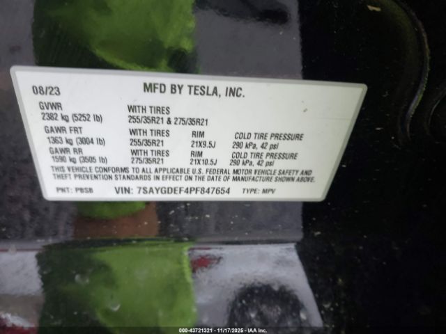 2023 TESLA MODEL Y 7SAYGDEF4PF847654 Photo 8