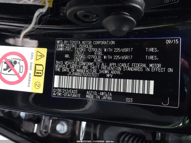 JTJYARBZ7G2023027 Lexus NX 200T BA