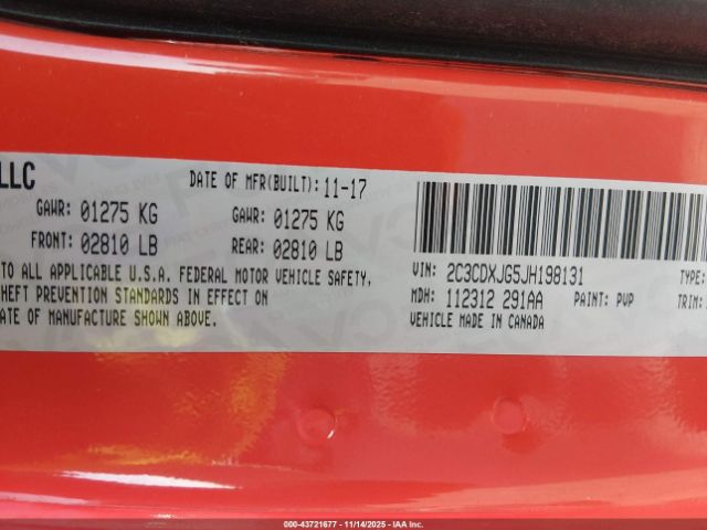 2018 DODGE CHARGER 2C3CDXJG5JH198131 Photo 8