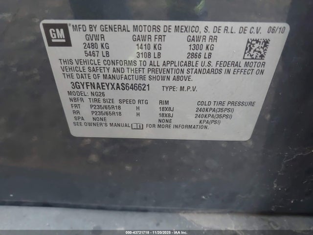 2010 CADILLAC SRX 3GYFNAEYXAS646621 Photo 8