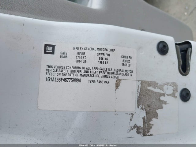 2006 CHEVROLET COBALT 1G1AL55F467759894 Photo 8