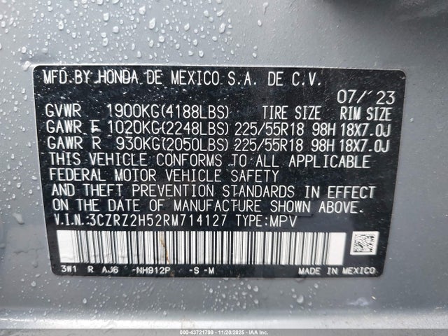 2024 HONDA HR-V 3CZRZ2H52RM714127 Photo 8