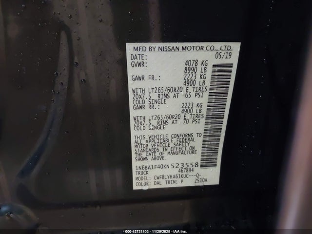 2019 NISSAN TITAN XD 1N6BA1F40KN523558 Photo 8