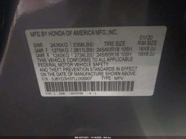 2020 ACURA MDX 5J8YD3H37LL006907 Photo 8