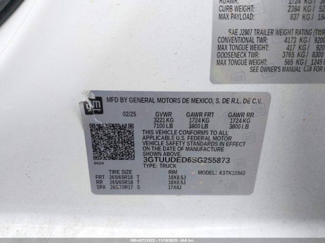 2025 GMC SIERRA 1500 3GTUUDED6SG255873 Photo 8
