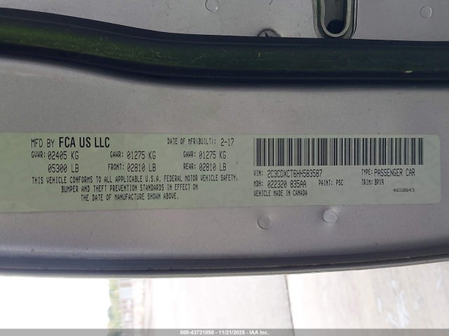Продаж на аукціоні авто 2017 Dodge Charger R/t Rwd, vin: 2C3CDXCT6HH583587, номер лоту: 43721890